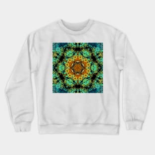 Dot Mandala Flower Orange Green and Blue Crewneck Sweatshirt